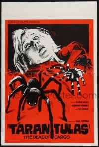 4p464 TARANTULAS: THE DEADLY CARGO Belgian '77 Claude Akins, super-creepy art of hairy spiders!