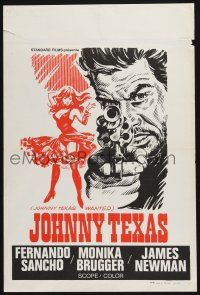 4p472 WANTED JOHNNY TEXAS Belgian '67 cool completely different art of Sancho pointing gun!