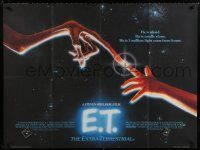 4p127 E.T. THE EXTRA TERRESTRIAL British quad '82 Drew Barrymore, Spielberg classic, Alvin art!