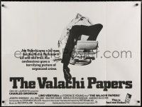 4p145 VALACHI PAPERS British quad '72 Terence Young directed, corpse in barber's chair!
