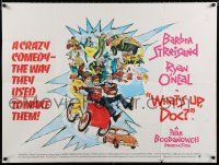 4p147 WHAT'S UP DOC British quad '72 Barbra Streisand, Ryan O'Neal, directed by Peter Bogdanovich!