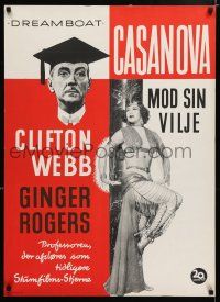 4p755 DREAM BOAT Danish '54 sexy Ginger Rogers was professor Clifton Webb's co-star!