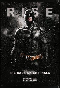4p117 DARK KNIGHT RISES teaser English 1sh '12 cool image of Christian Bale as Batman, Rise!