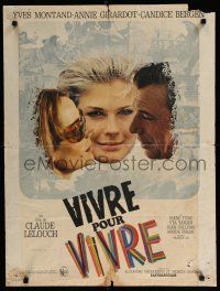 4p171 LIVE FOR LIFE French 24x31 '68 Claude Lelouch, Yves Montand, Candice Bergen, Annie Girardot