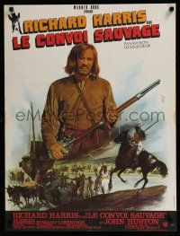 4p175 MAN IN THE WILDERNESS French 23x30 '71 cool different artwork of Richard Harris by Mascii!