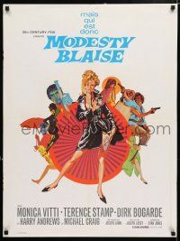 4p176 MODESTY BLAISE French 24x32 '66 Bob Peak art of sexiest female secret agent Monica Vitti!