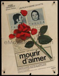 4p193 TO DIE OF LOVE French 24x31 '70 Andre Cayatte, Annie Girardot, Bruno Pradal
