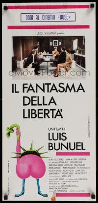 4p558 PHANTOM OF LIBERTY Italian locandina '84 Luis Bunuel, wacky erotic Statue of Liberty art!