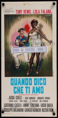 4p562 QUANDO DICO CHE TI AMO Italian locandina '67 Girgio Bianchi, cool A. Cesselon art!