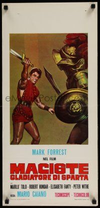 4p582 TERROR OF ROME AGAINST THE SON OF HERCULES Italian locandina R70s cool art of Mark Forest!