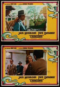 4p483 CHINATOWN set of 9 Italian photobustas '74 Jack Nicholson & Faye Dunaway, Roman Polanski!