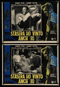 4p491 SET-UP set of 3 Italian photobustas R61 boxer Robert Ryan, George Tobias, Robert Wise!