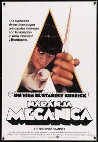 4p209 CLOCKWORK ORANGE Spanish '72 Stanley Kubrick classic, Philip Castle art of Malcolm McDowell!
