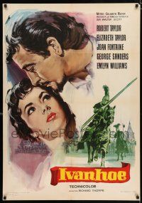 4p225 IVANHOE Spanish R65 different art of pretty Elizabeth Taylor kissed by Robert Taylor!