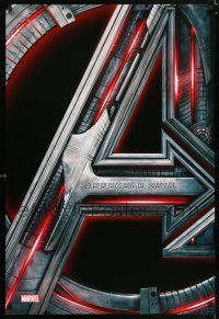 4r062 AVENGERS: AGE OF ULTRON teaser DS 1sh '15 Marvel Comics, Scarlett Johansson, Assemble!