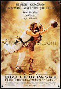 4r001 BIG LEBOWSKI DS 1sh '98 Coen Bros cult classic, Jeff Bridges bowling w/Julianne Moore!