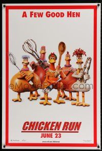 4r144 CHICKEN RUN teaser DS 1sh '00 Peter Lord & Nick Park claymation, a few good hen!