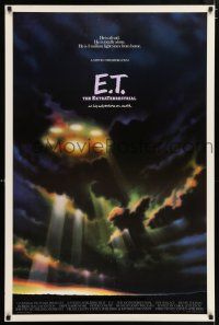 4r215 E.T. THE EXTRA TERRESTRIAL advance 1sh '82 best different spaceship in clouds image!