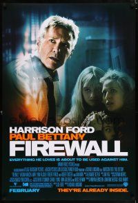 4r265 FIREWALL advance DS 1sh '06 Richard Loncraine directed, Harrison Ford, sexy Virginia Madsen