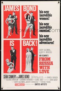 4r283 FROM RUSSIA WITH LOVE style B 1sh '64 Sean Connery is Ian Fleming's James Bond 007!
