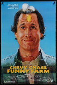 4r286 FUNNY FARM 1sh '88 smiling Chevy Chase w/egg on his face by Steven Chorney!