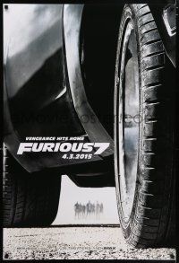 4r287 FURIOUS 7 teaser DS 1sh '15 Jason Statham, Dwayne Johnson, Vin Diesel, cool car image!