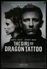 4r300 GIRL WITH THE DRAGON TATTOO int'l advance DS 1sh '11 Craig, Rooney Mara in title role!