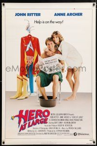 4r345 HERO AT LARGE 1sh '80 super hero wannabe John Ritter, Anne Archer