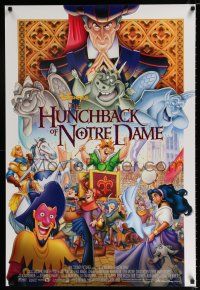 4r362 HUNCHBACK OF NOTRE DAME DS 1sh '96 Walt Disney, Victor Hugo, art of cast on parade!