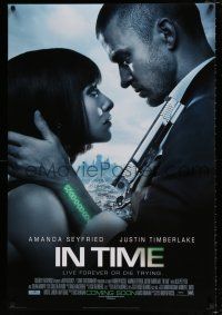 4r376 IN TIME style D int'l advance DS 1sh '11 Justin Timberlake, Amanda Seyfried, cool sci-fi!