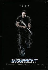 4r387 INSURGENT teaser DS 1sh '15 The Divergent Series, cool image of Theo James as Four!