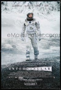4r388 INTERSTELLAR advance DS 1sh '14 cool image of Matthew McConaughey walking in space suit!