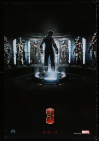 4r397 IRON MAN 3 teaser DS 1sh '13 cool image of Robert Downey Jr & many suits!