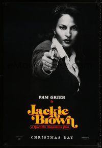 4r400 JACKIE BROWN teaser 1sh '97 Quentin Tarantino, cool image of Pam Grier in title role!