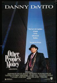 4r570 OTHER PEOPLE'S MONEY 1sh '91 Danny DeVito, Gregory Peck, Penelope Ann Miller