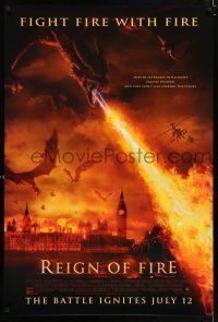 4r642 REIGN OF FIRE advance DS 1sh '02 Christian Bale & Matthew McConaughey battle dragons!