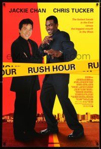 4r673 RUSH HOUR 1sh '98 cool image of unlikely duo Jackie Chan & Chris Tucker!