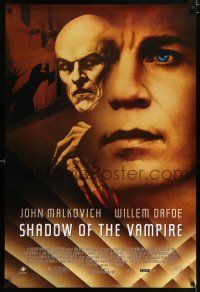 4r690 SHADOW OF THE VAMPIRE 1sh '00 art of John Malkovich as F.W. Murnau, Willem Dafoe!