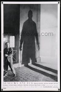 4r691 SHADOWS & FOG DS 1sh '92 cool photographic image of Woody Allen by Klleger and Hamill!