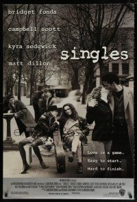 4r707 SINGLES 1sh '92 Cameron Crowe, Bridget Fonda, Matt Dillon, Kyra Sedgwick!