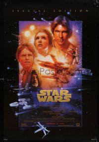 4r738 STAR WARS style B advance 1sh R97 George Lucas classic sci-fi epic, art by Drew Struzan!