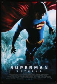 4r748 SUPERMAN RETURNS advance DS 1sh '06 Bryan Singer, great full-length image of Routh in space!