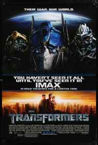 4r790 TRANSFORMERS advance DS IMAX 1sh '07 Shia LaBeouf, Megan Fox, their war, our world!