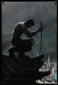 4r836 WOLVERINE style B int'l teaser DS 1sh '13 barechested Hugh Jackman w/ claws out & sword!