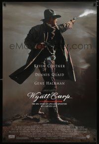 4r842 WYATT EARP DS 1sh '94 cool image of Kevin Costner in the title role firing gun!