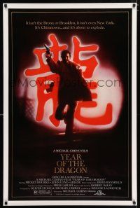 4r845 YEAR OF THE DRAGON 1sh '85 Mickey Rourke, Michael Cimino Asian crime thriller!