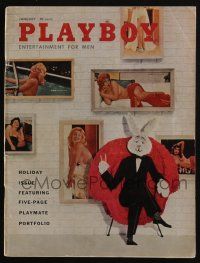 4s211 PLAYBOY magazine January 1958 great articles, sexy naked girls, and fold-out centerfold!