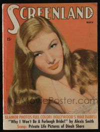 4s184 SCREENLAND magazine March 1943 Veronica Lake by Whitey Schafer, sexy tom-boy Jane Russell!