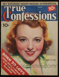 4s245 TRUE CONFESSIONS magazine June 1936 great cover art of pretty Janet Gaynor!