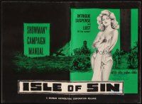 4s528 ISLE OF SIN pressbook '62 half-clad sexy castaway, the desperate and the damned!